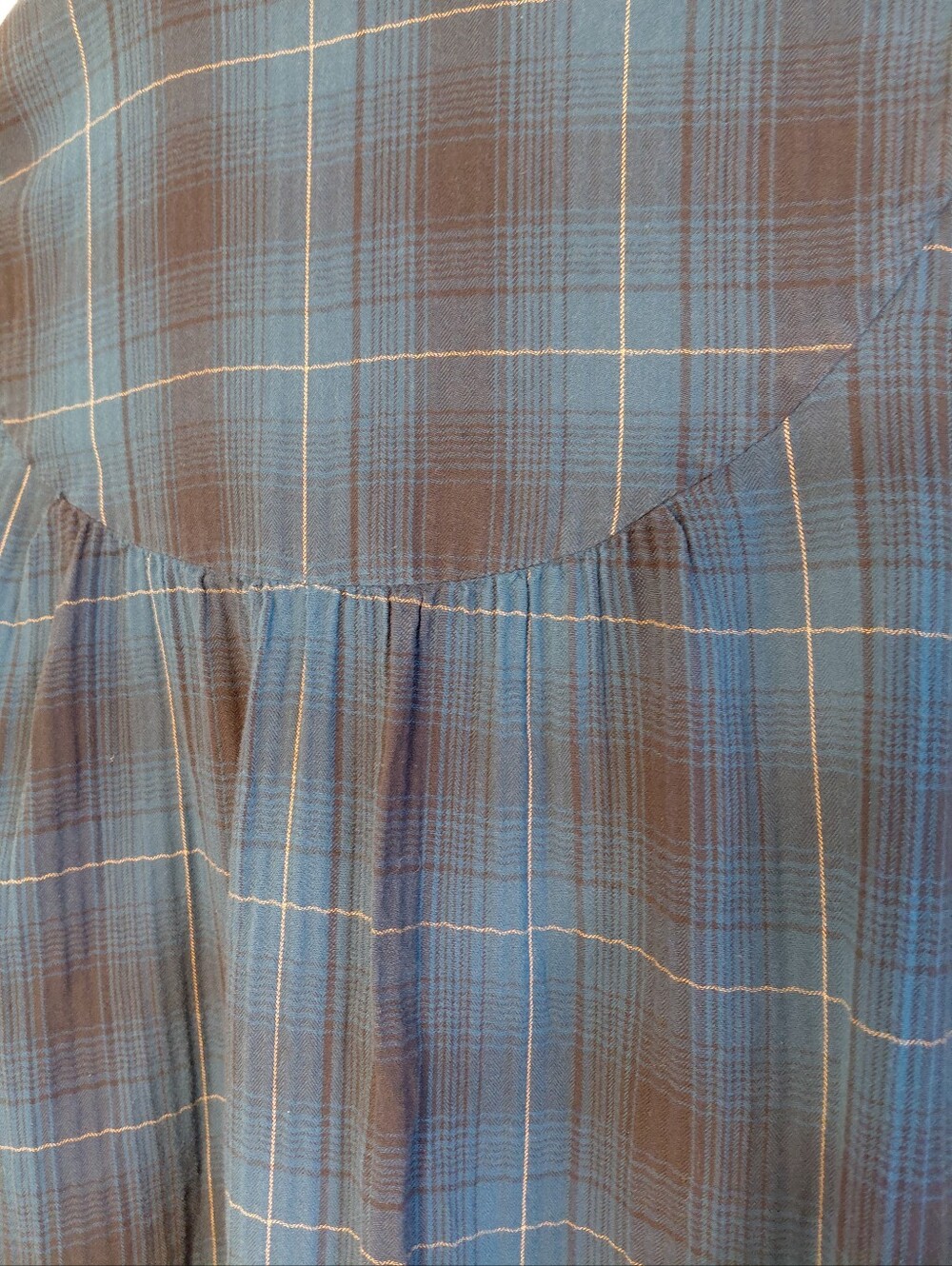 J JILL Blue Plaid Buttoned Shirt Dress Petite Medium - Picture 7 of 7